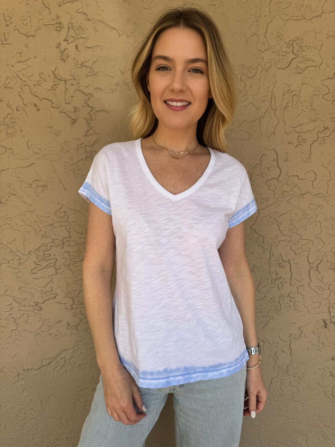Elliott Lauren Misty Cloud T-Shirt - White/Blue