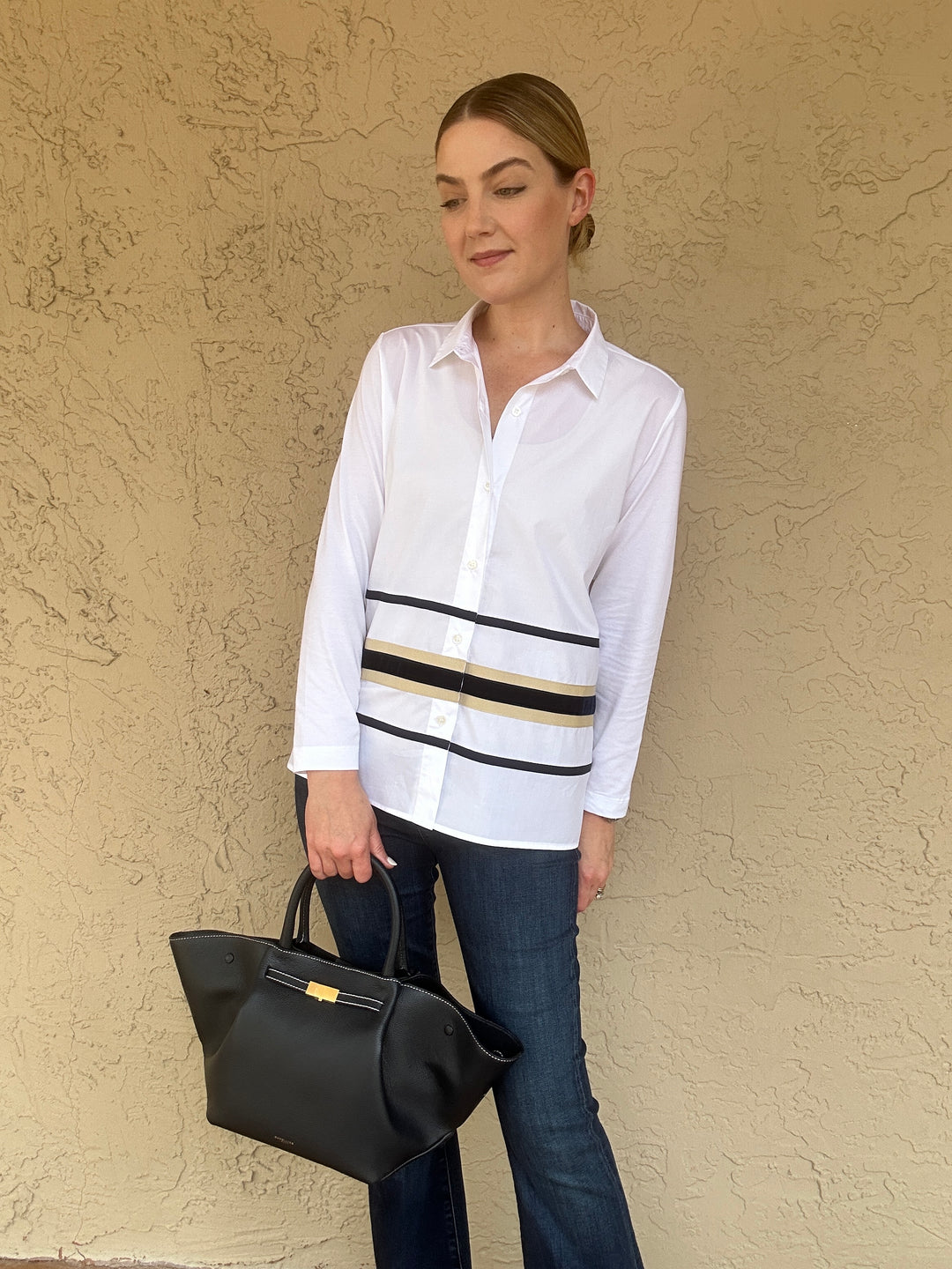 WHYCI Velvet Trim Shirt