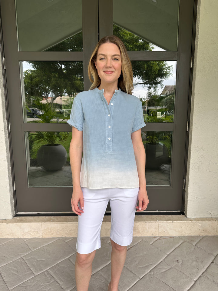 Pure Amici Gauze Dip Dye Top