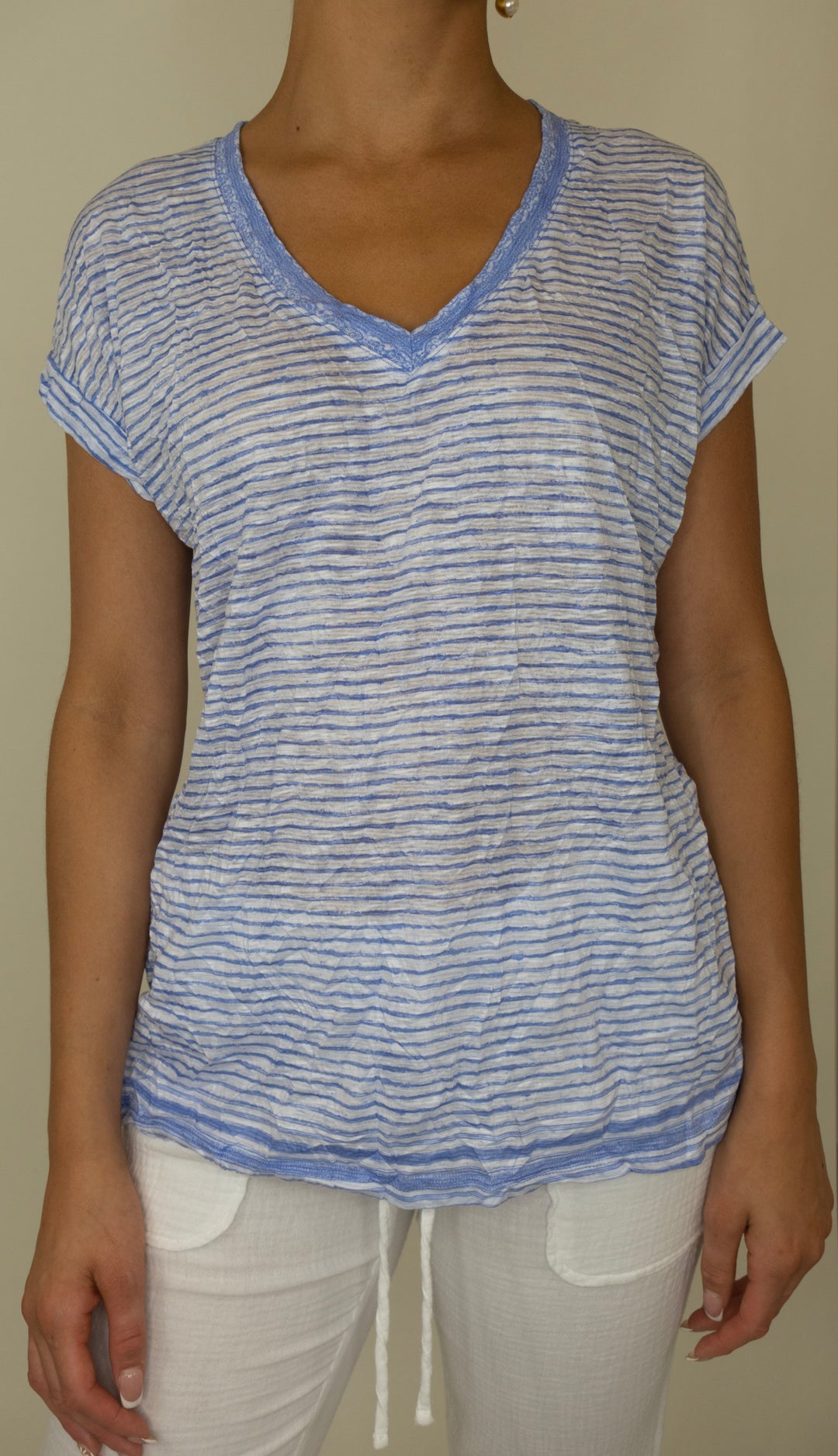 David Cline Short Sleeve Boxy Tee in Periwinkle