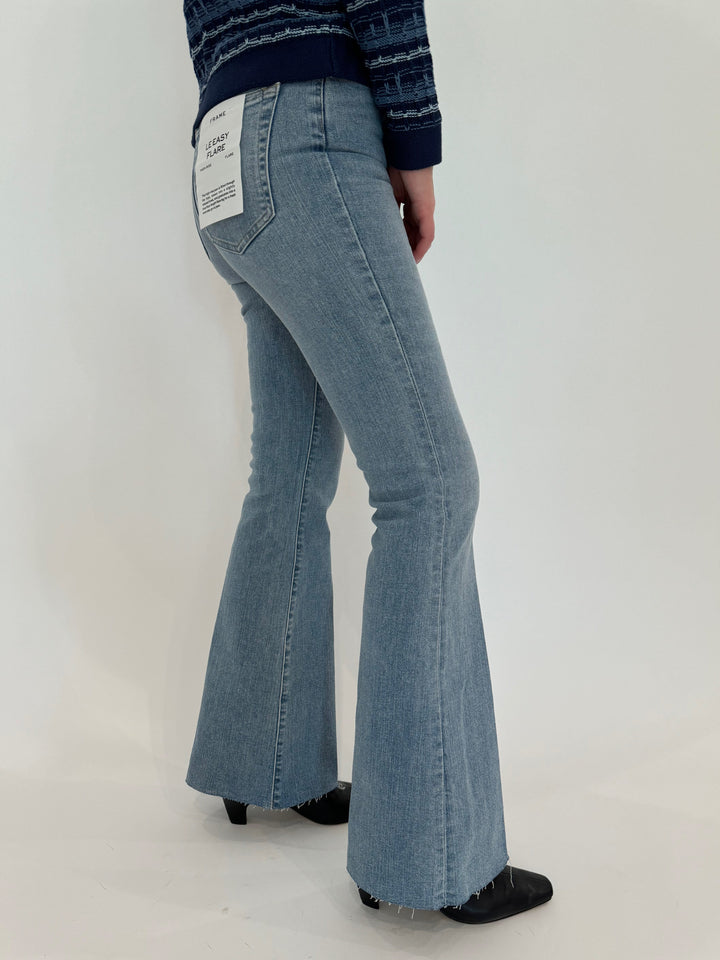 Frame Le Easy Flare Raw Fray Jeans - Blue Springs