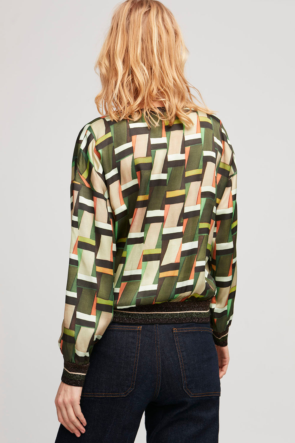 Aldomartins Olive Print V-Neck Top