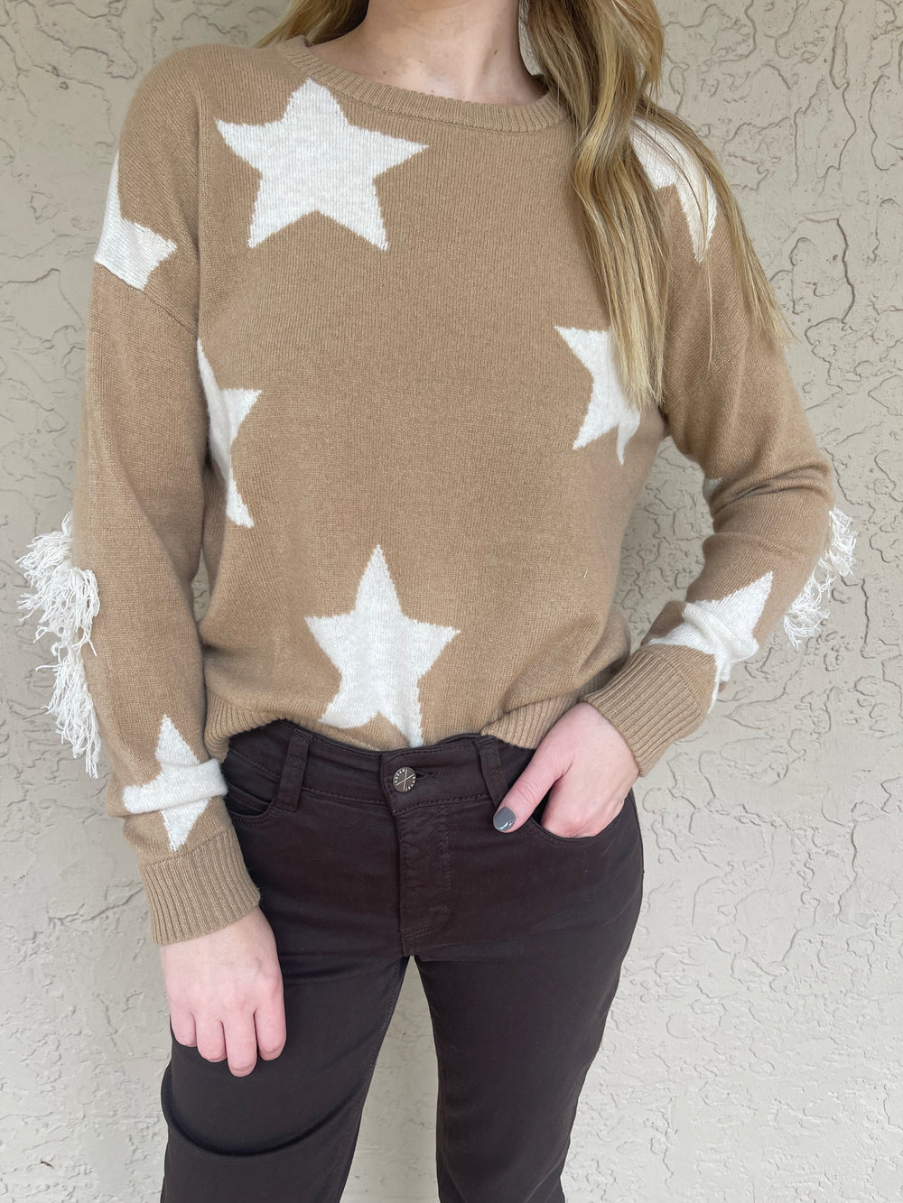Brodie Alyssa Star Fringed Sweater