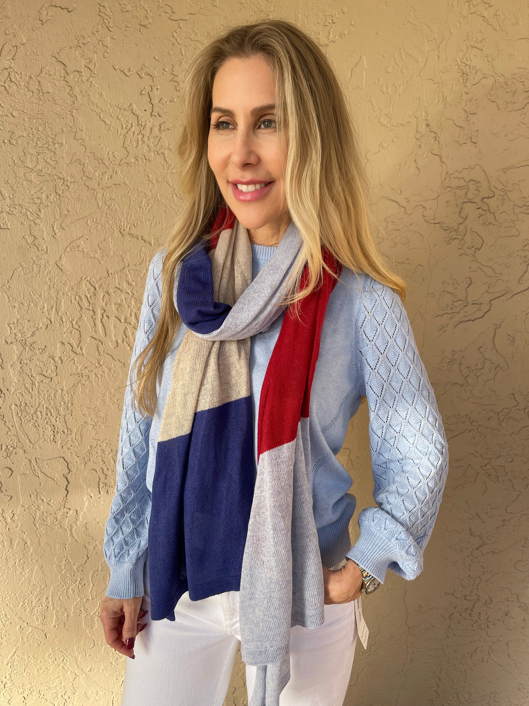 Striped Silky Travel Wrap - Royal Combo