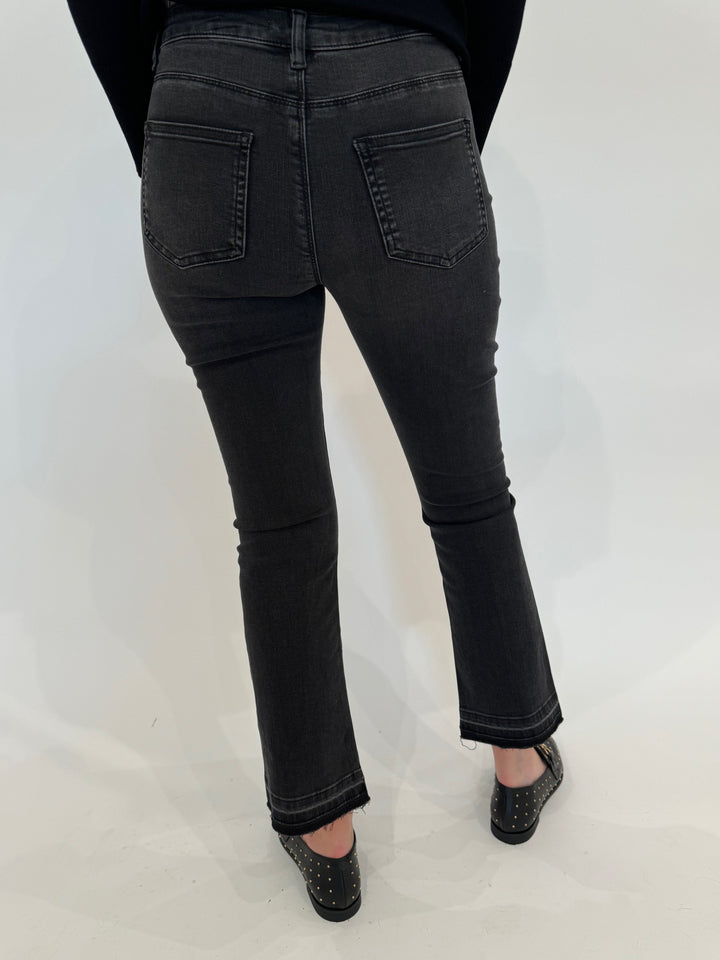 Elliott Lauren Bootcut Jeans with Shadow Hem in Washed Black available at Barbara Katz