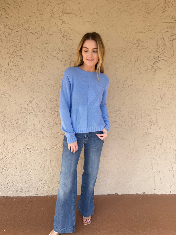 XO Crew Sweater - Blue Lake