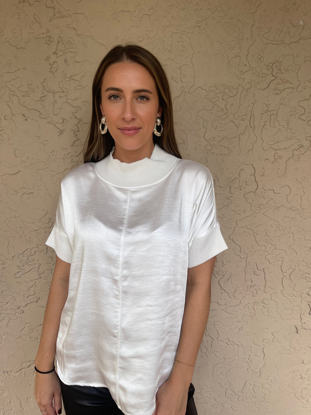 Tania Satin Top - Off White