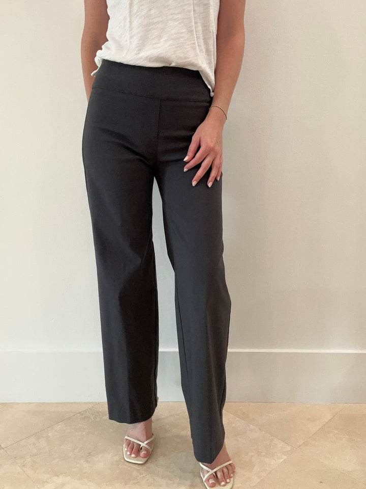 Control Stretch Wide Leg Pant - Gunmetal