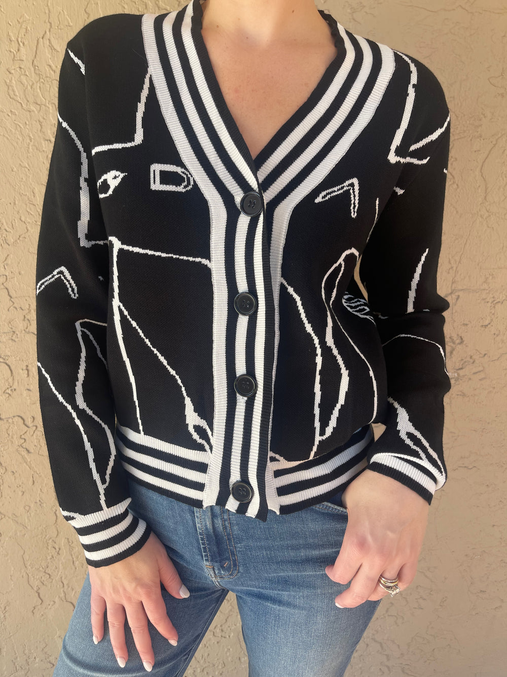 Button Front Cropped Cardigan