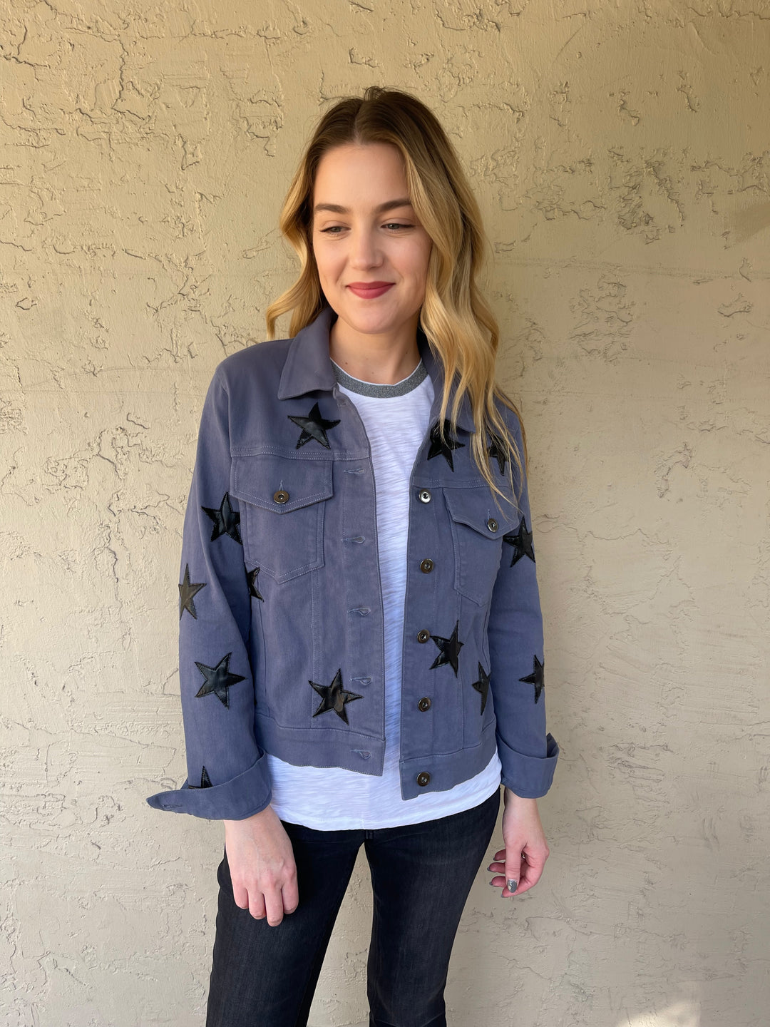 J Society Denim Vegan Star Jacket - Slate