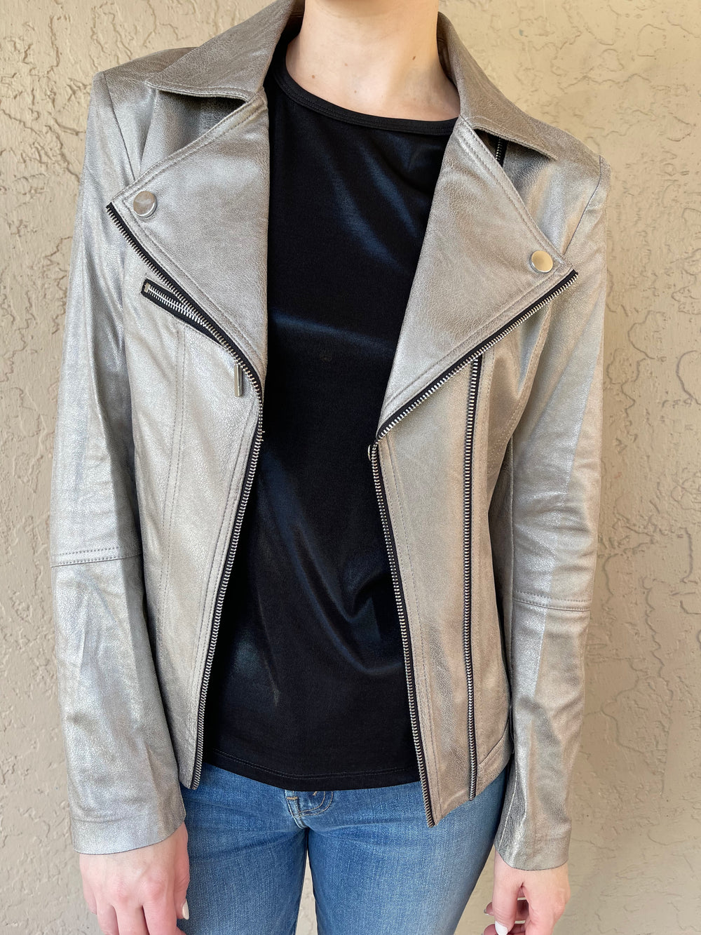 Cropped Metallic Jacket