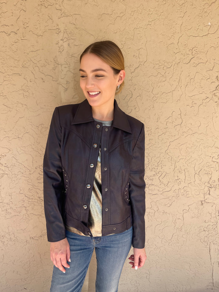 Cropped Jacket with Mate Stud