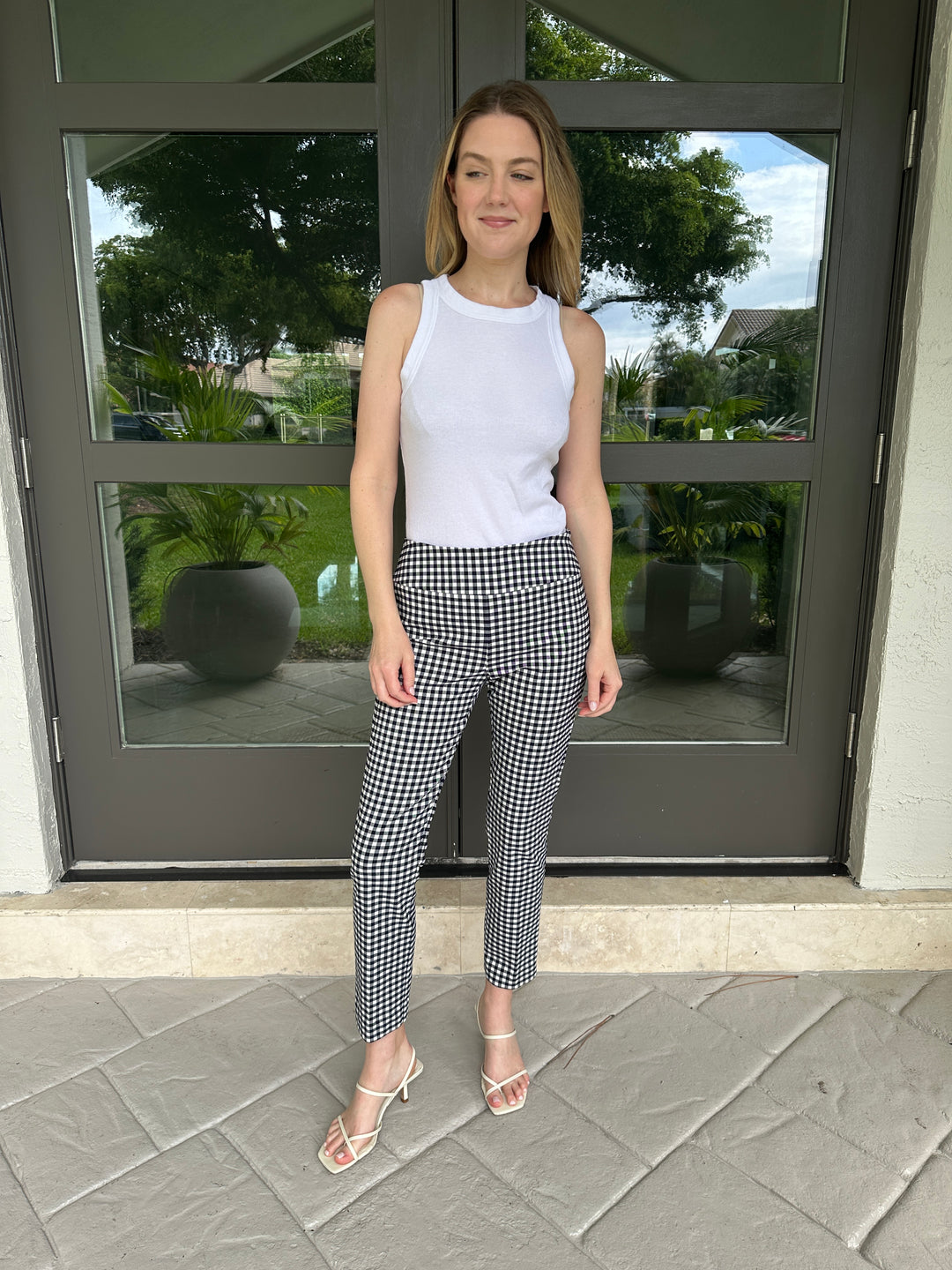 Elliott Lauren Check Print Crop Pant