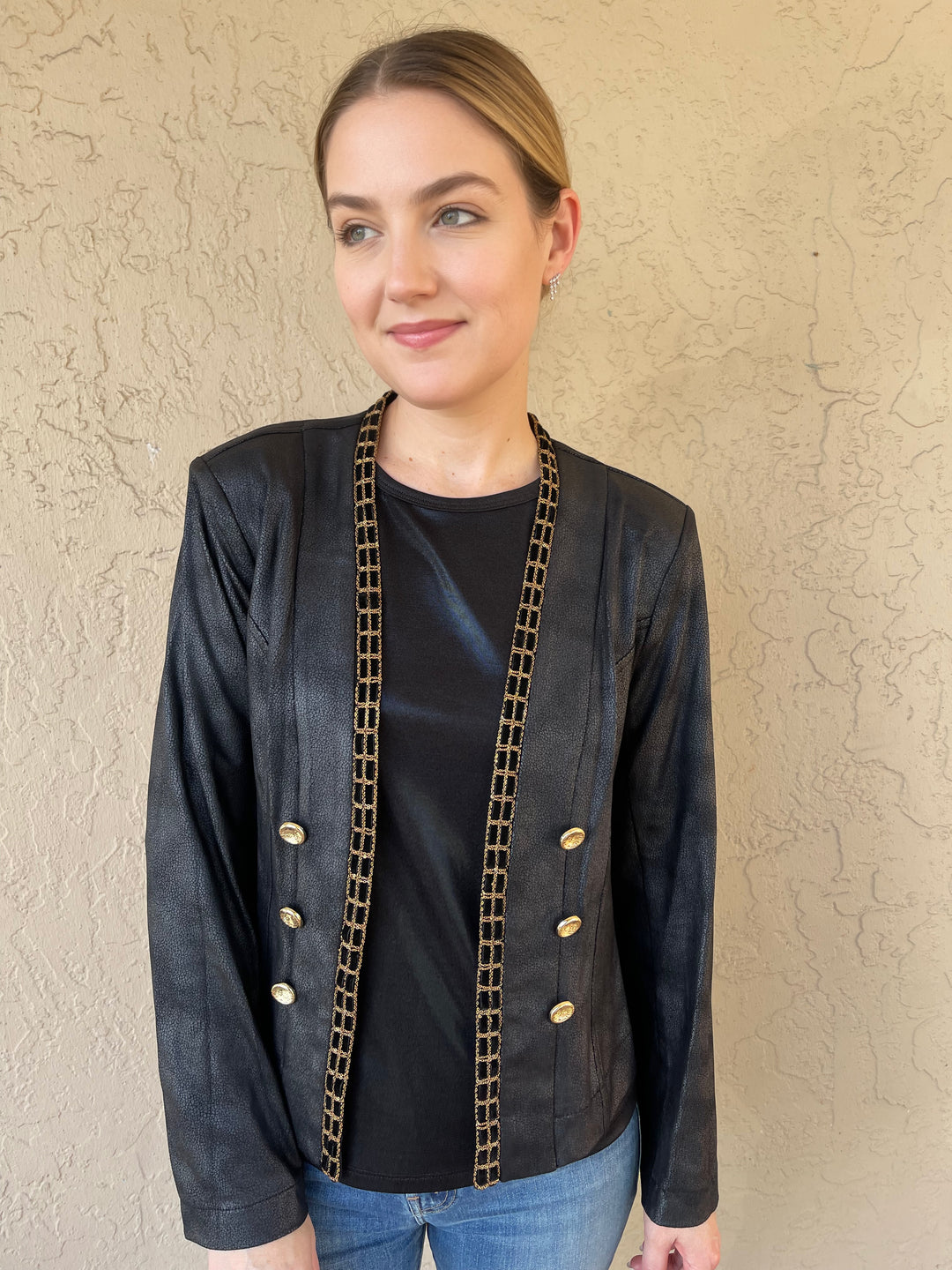 Jacket with Gold Zipper Detailing