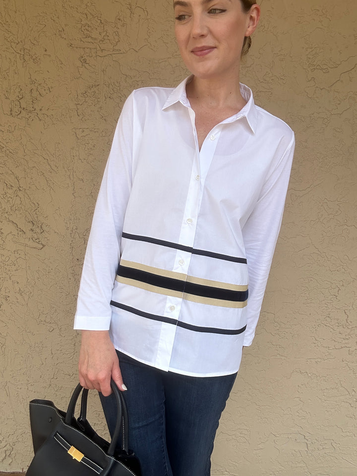 WHYCI Velvet Trim Shirt