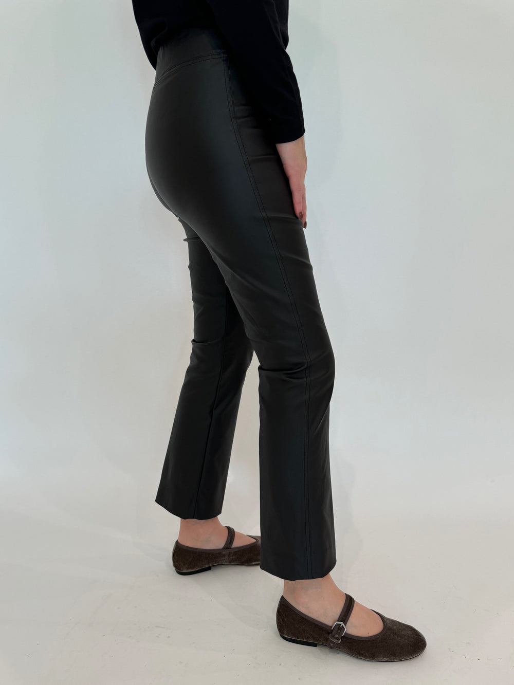 Elliott Lauren Coated Bengaline Pants in Black available at Barbara Katz