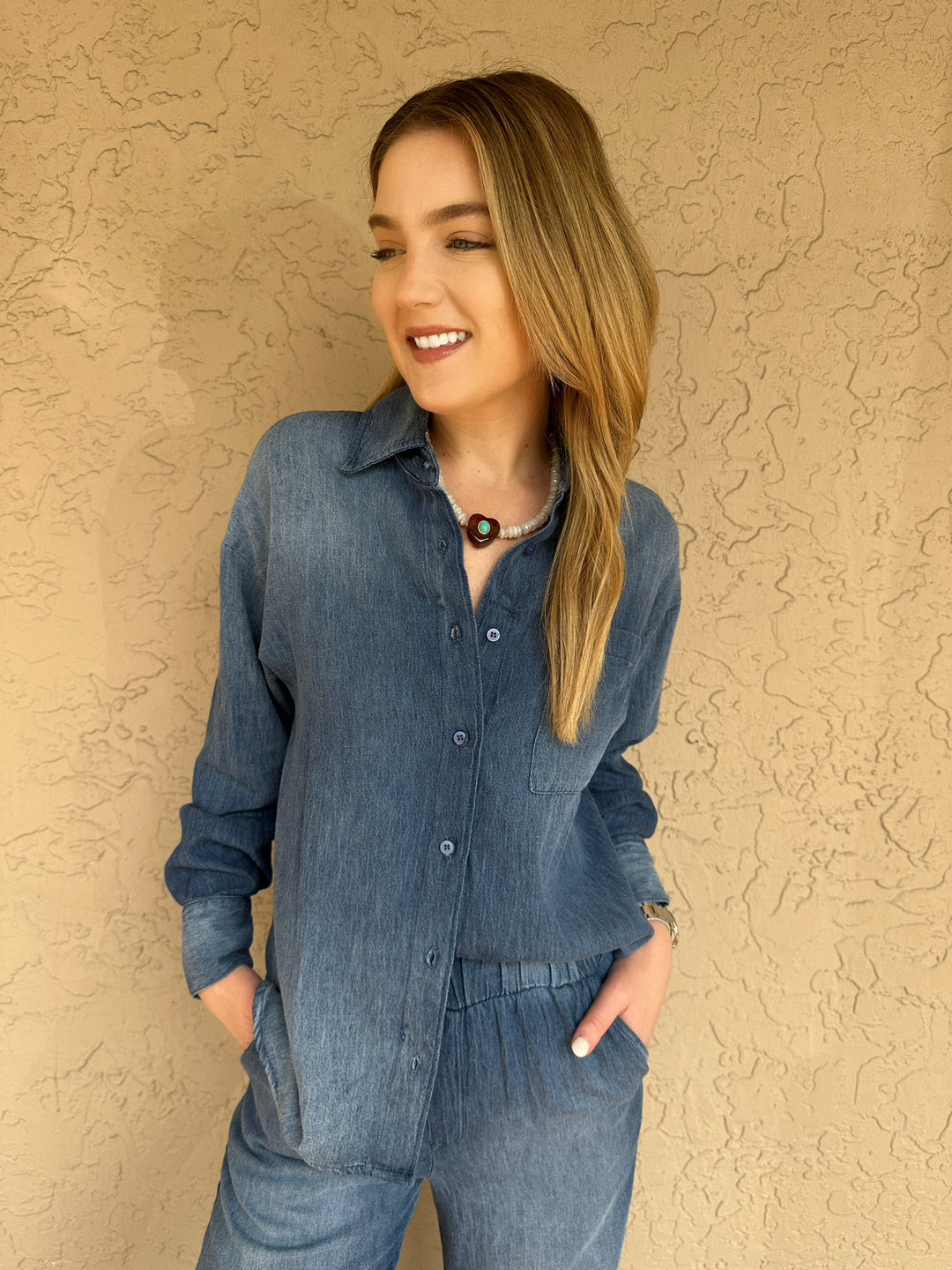 Stonewashed Chambray Oversized Shirt
