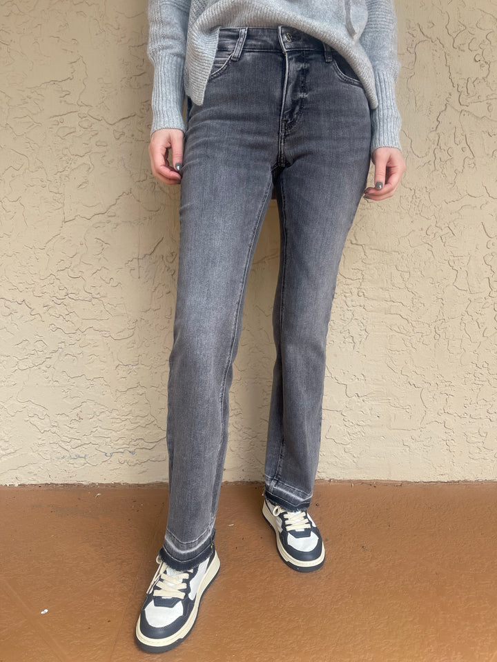 MAC DENIM Dream Boot Open Hem Denim 30" - Charcoal