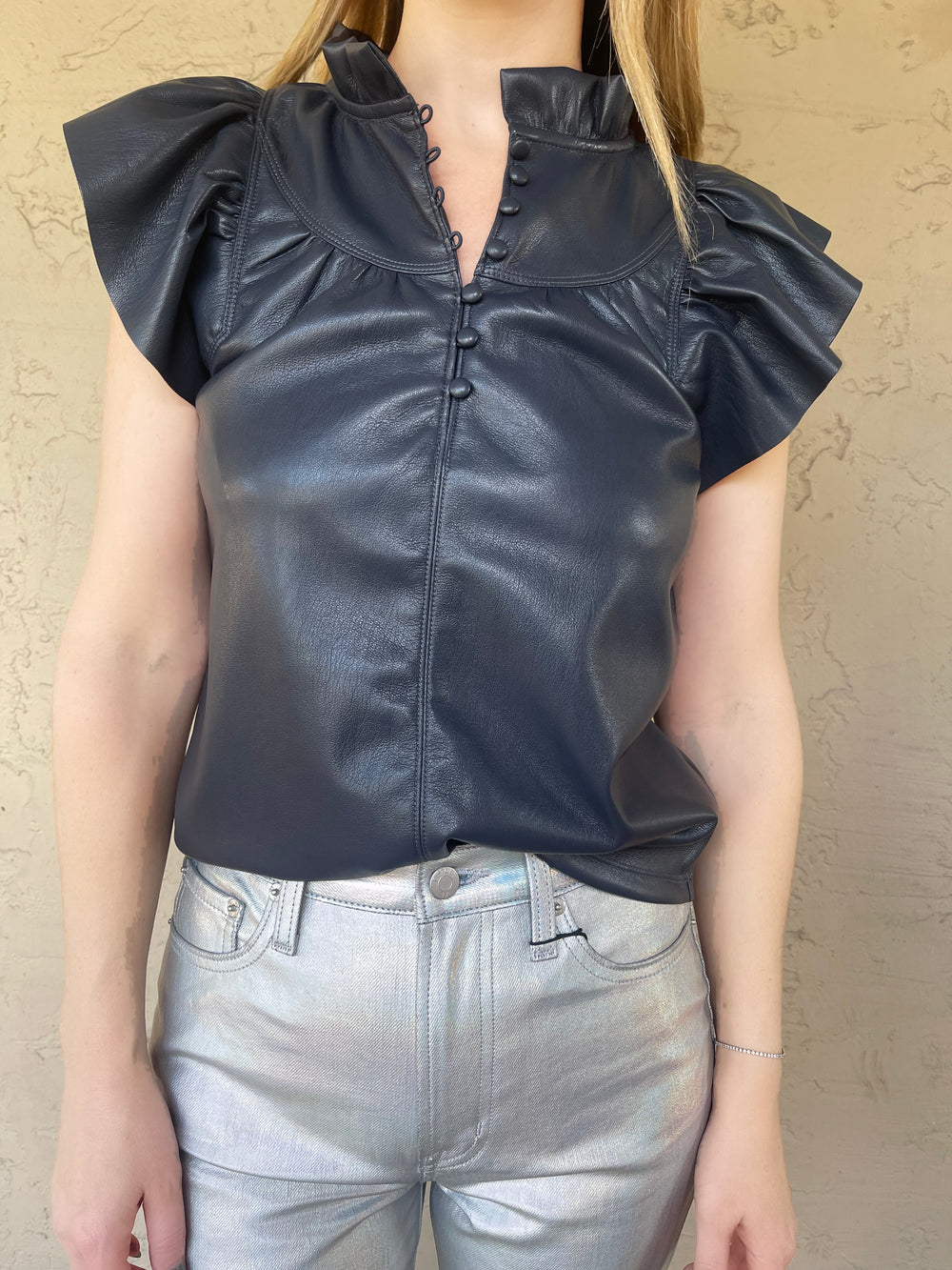 Melissa Nepton Safir Faux Top in Navy 