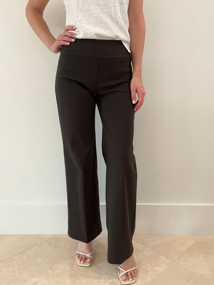 Control Stretch Wide Leg Pant - Chocolate