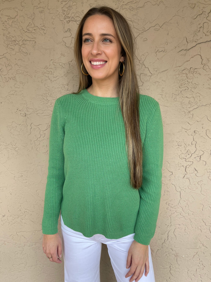 Shaker Knit Long Sweater - Green