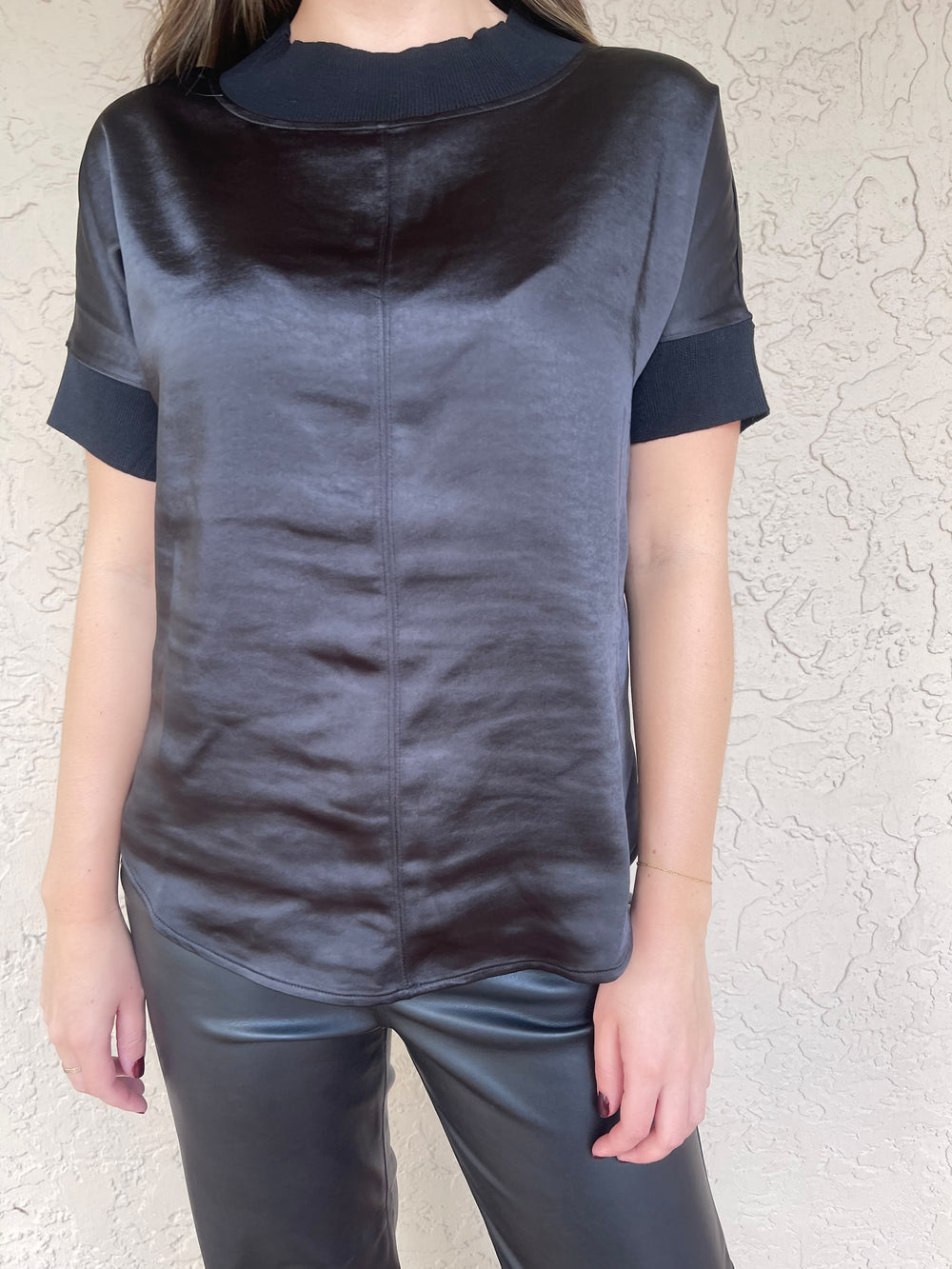 Tania Satin Top - Black