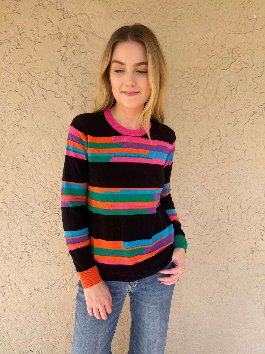 Zaket & Plover Jacquard Stripe Sweater