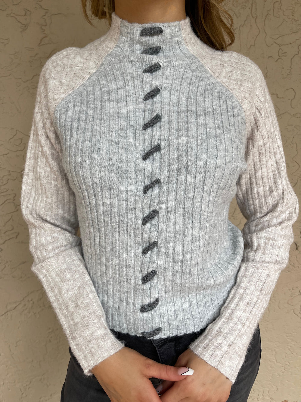 Bobbie Whip Stitch Mock Neck