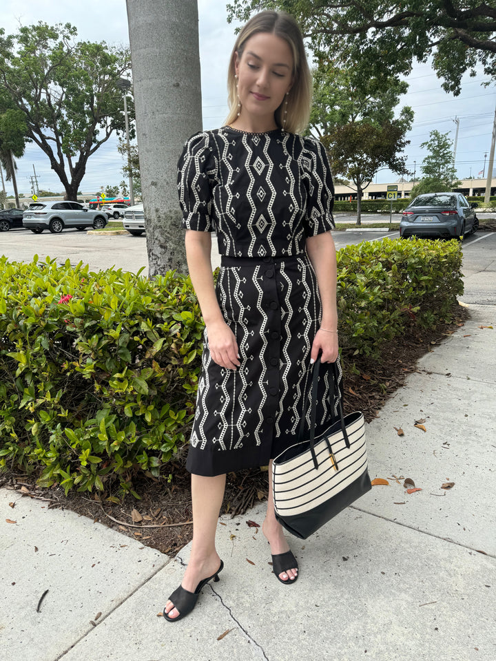 Suncoo Embroidered First Skirt & Lalie Top