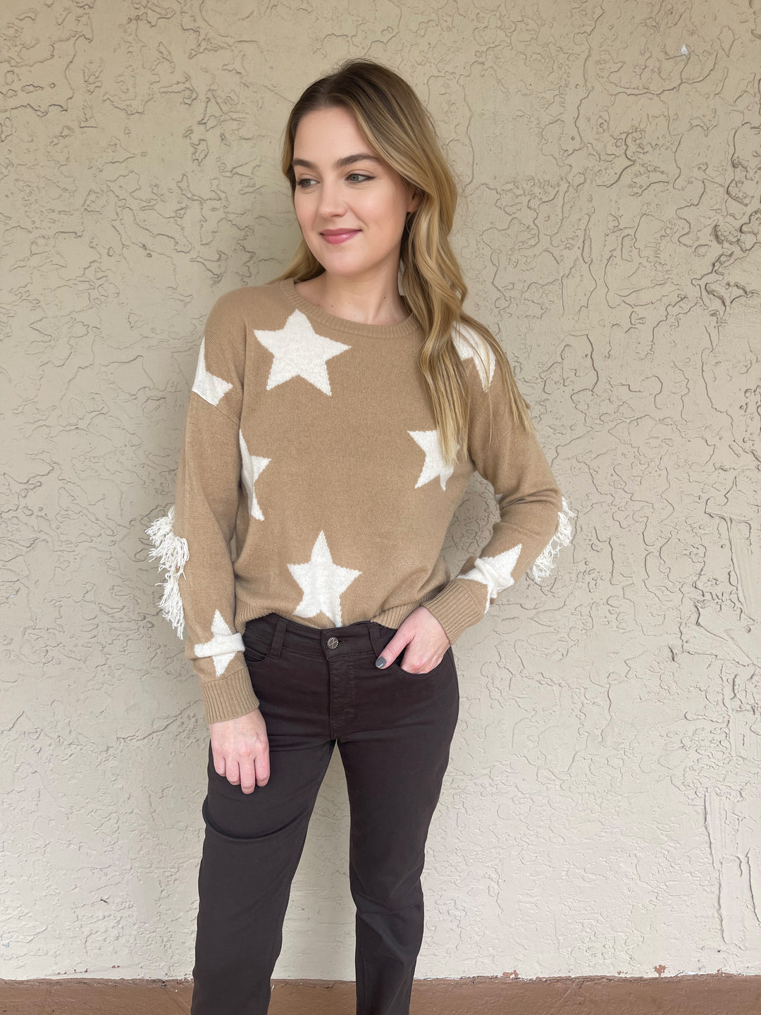 Brodie Alyssa Star Fringed Sweater