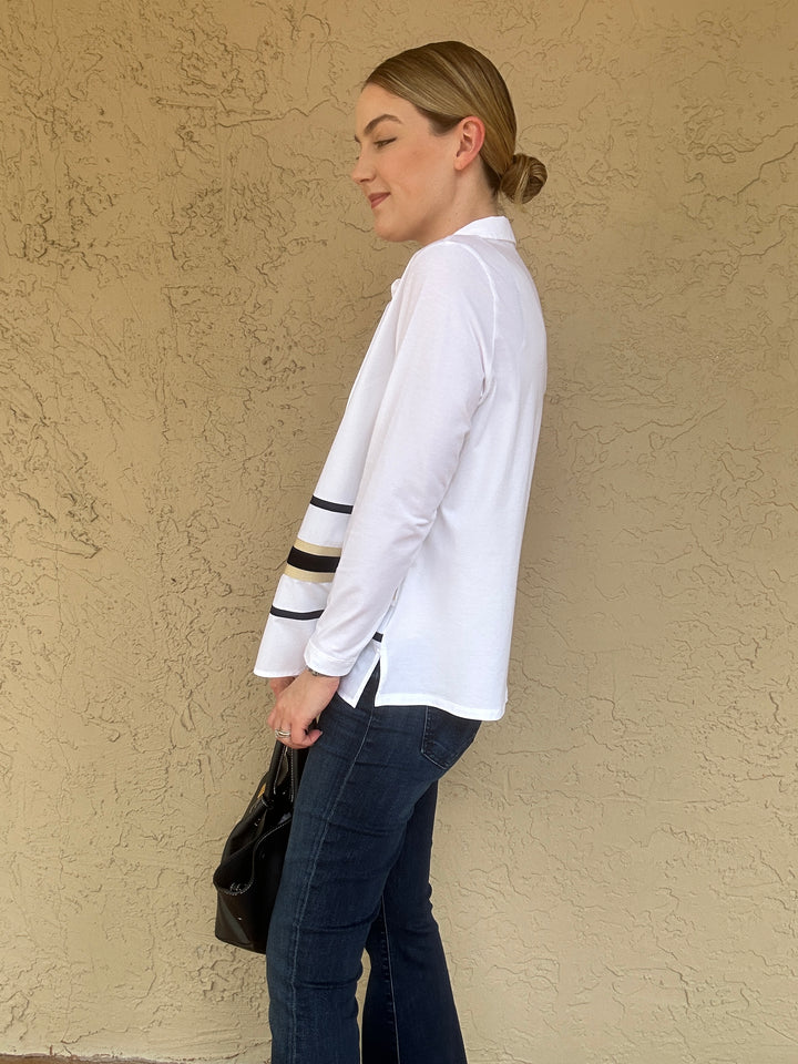 WHYCI Velvet Trim Shirt