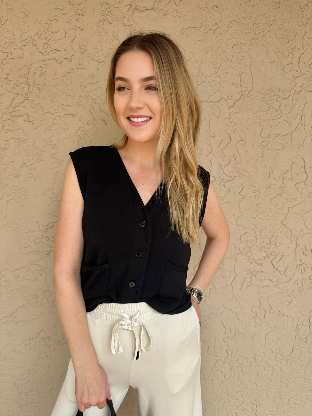Fleece Vest - Black