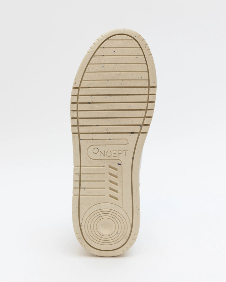 Oncept - Phoenix in White Cloud features a luxe colorway, organic cotton laces, butter leather and re-speckled soles. A modern mix on old school '90's style. 