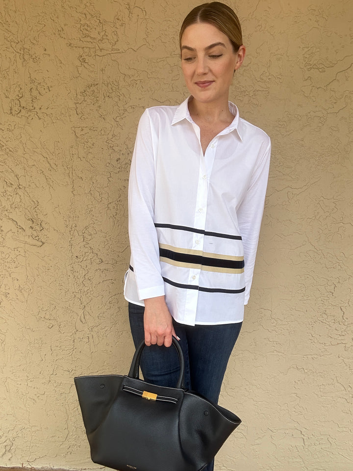 WHYCI Velvet Trim Shirt
