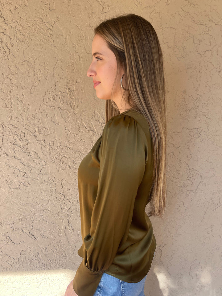 Catherine Gee Zaria Blouse - Army Green