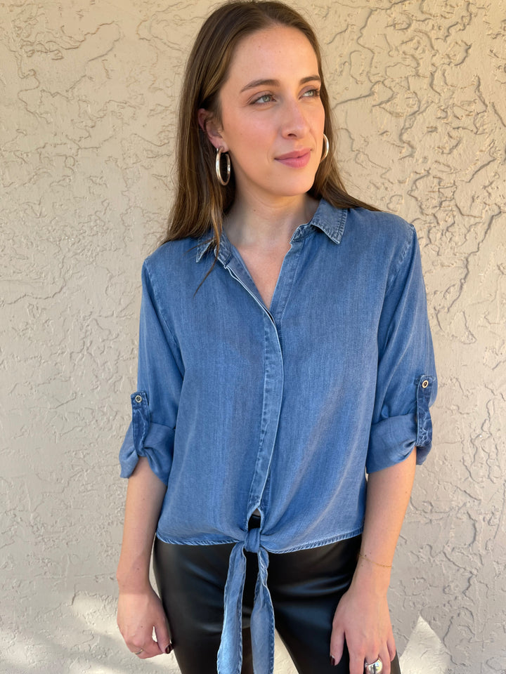 Tie Button Shirt - Greyson