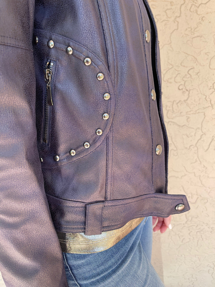 Cropped Jacket with Mate Stud