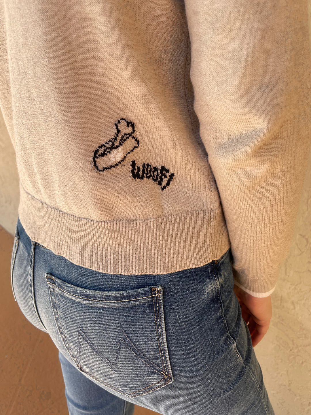 Woofington Crew Sweater - Biscotti