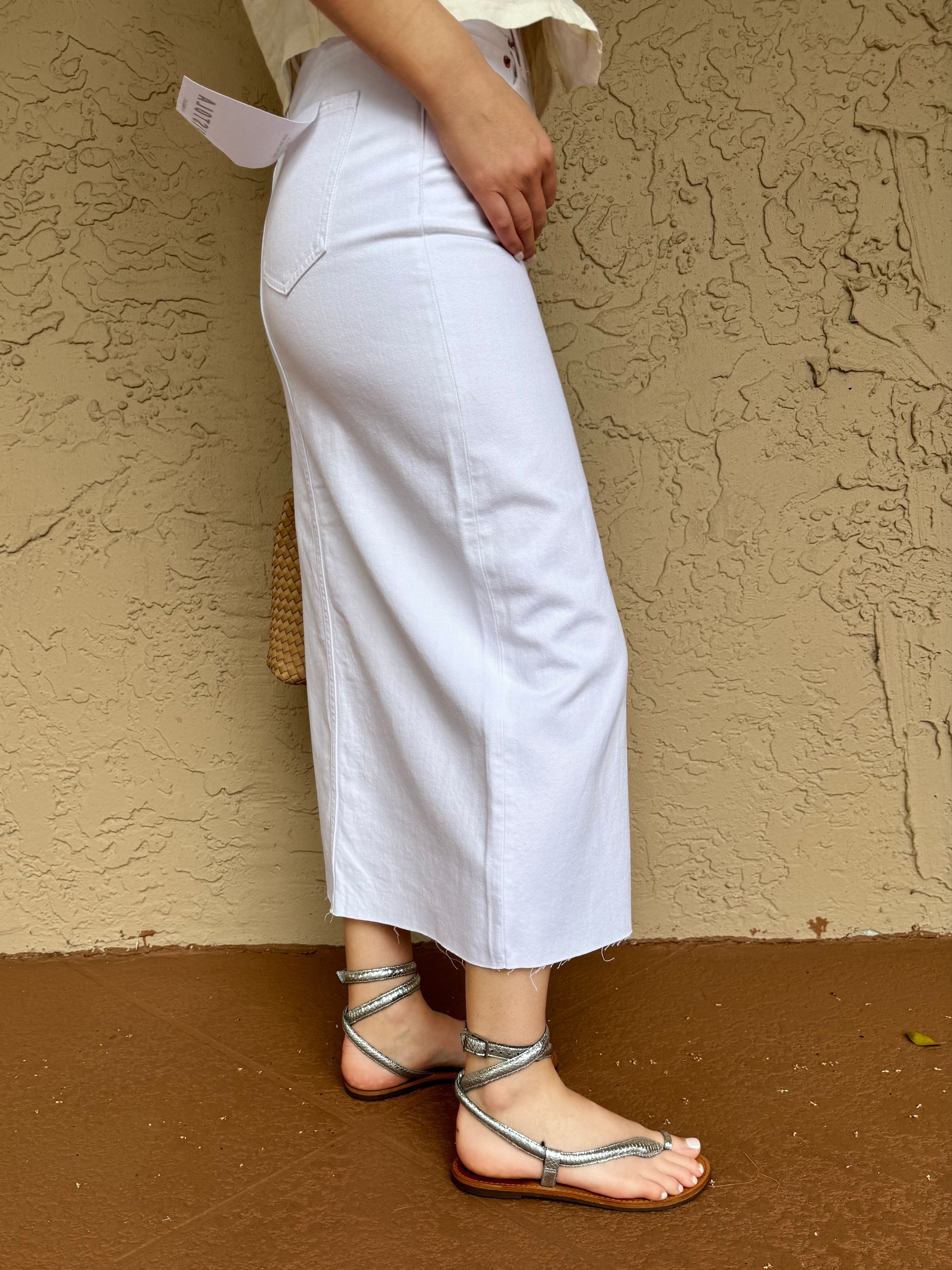 Pistola Alice Midi Skirt - White – Barbara Katz Pistola Alice Midi Skirt - White – Barbara Katz