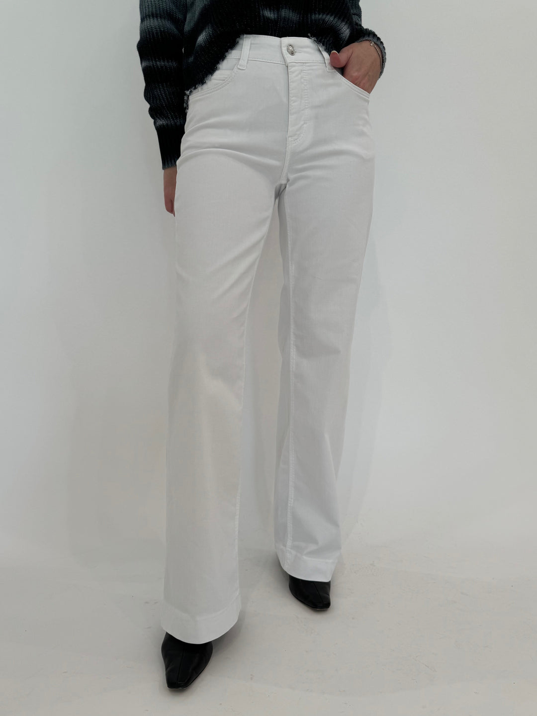 MAC Dream Wide Wonderlight Jeans 32" in White Denim