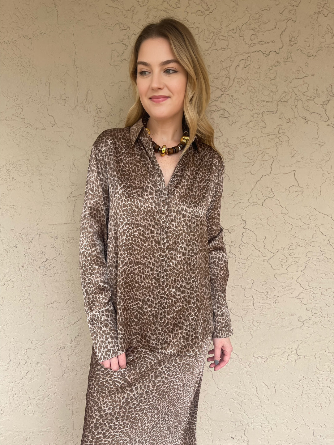 Catherine Gee Daria Silk Shirt - Elegant Leopard