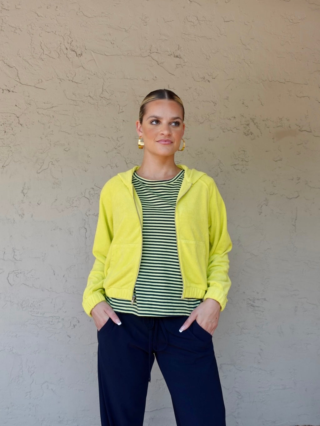 Stateside Terry Zip Hoodie - Pear