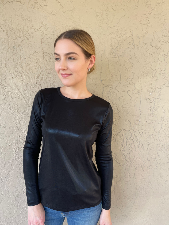Elliot Lauren - Shimmer Knit Top in Lead