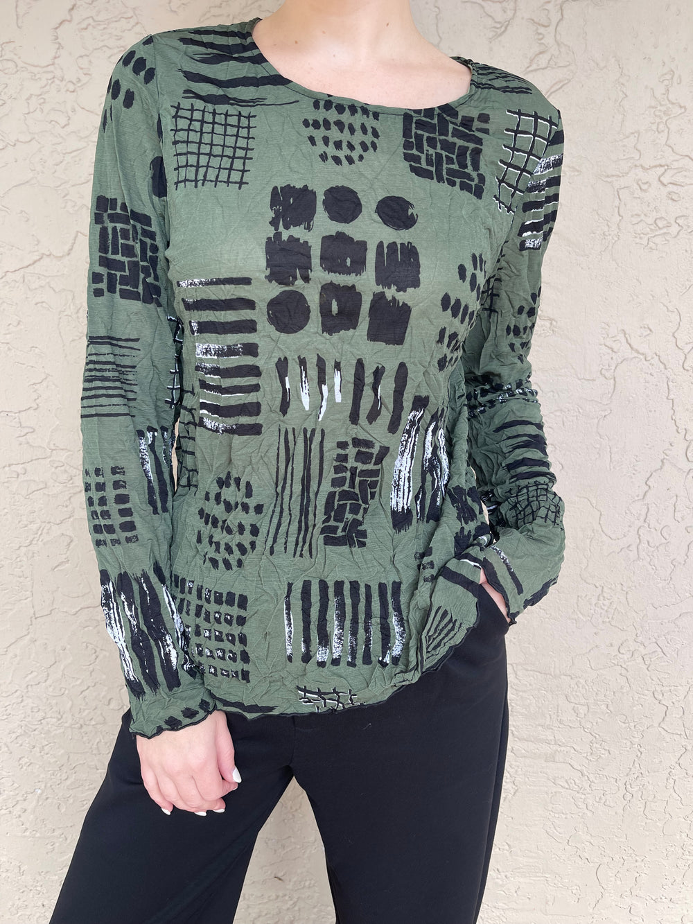 Chalet - Andrea Crinkle Top in Elm