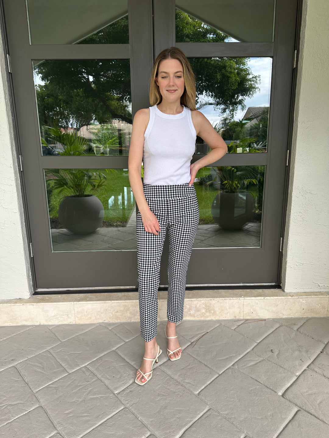 Elliott Lauren Check Print Crop Pant