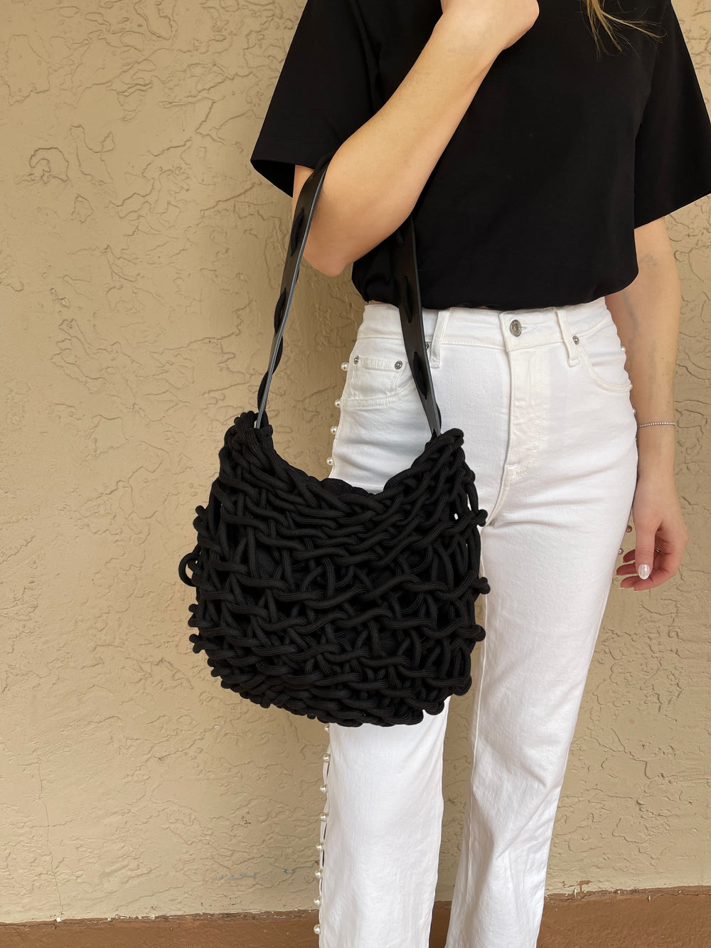 Alienna Naira Bag - Black With Black Leather