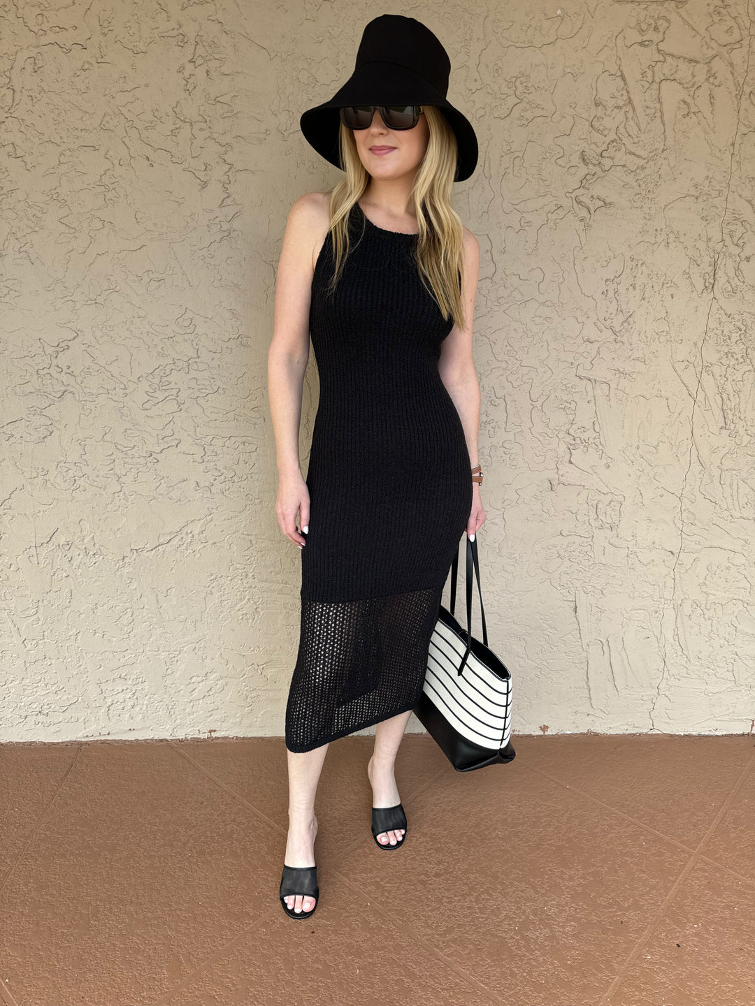 Barbara Katz Alexandra Midi Dress in Black
