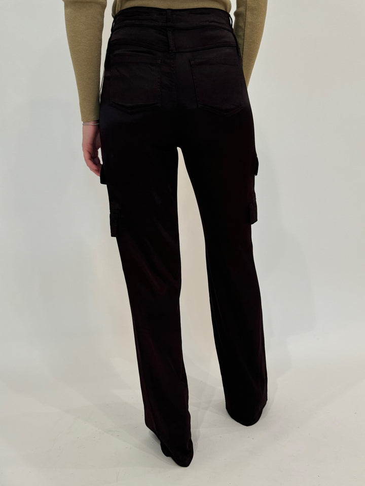 Marrakech Zendaya Silky Cargo Pants in Dark Chocolate available at Barbara Katz