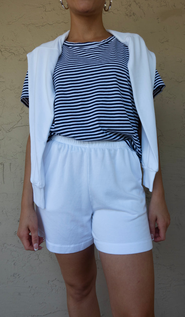 Stateside Softest Fleece Sweatshorts in White