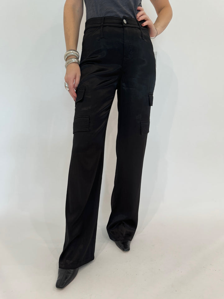 Marrakech Zendaya Silky Cargo Pants in Black available at Barbara Katz